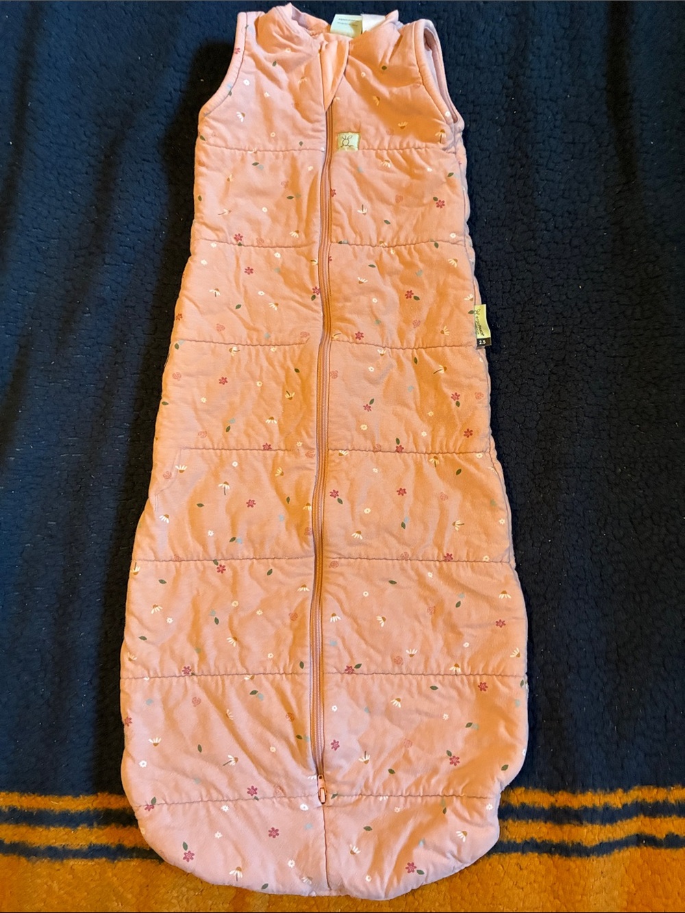 Ergopouch Sleeveless Pink Quilted Kids Sleep Sack with Floral Accent